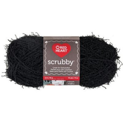 Red Heart Scrubby Yarn E833 "Black" #0012 