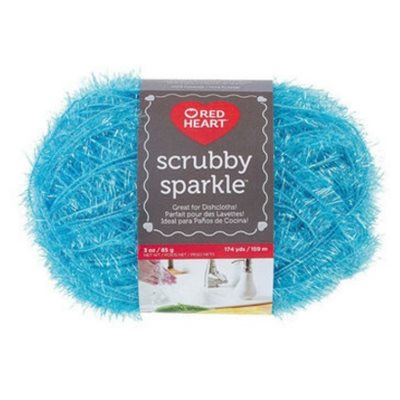 Red Heart Scrubby Sparkle Yarn E851 "Ice Pop" #8506