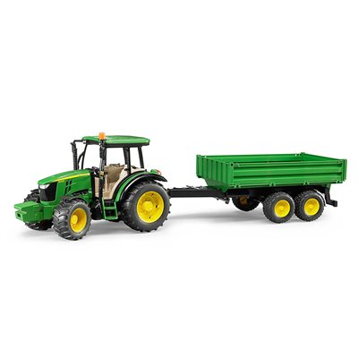 Bruder Tracteur John Deere 5115 M avec remorque basculante 