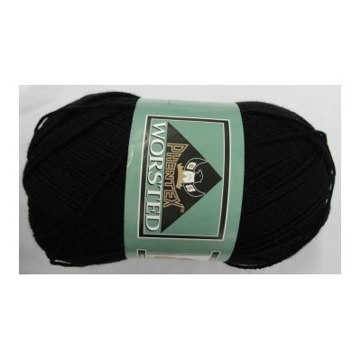 PHENTEX Worsted Yarn "Black" 400 g #03009