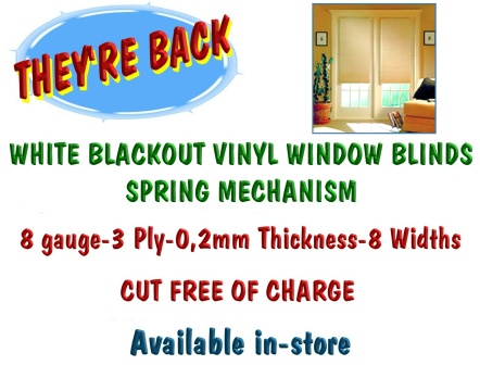 White Blackout Vinyl Window Blinds spring mechanism