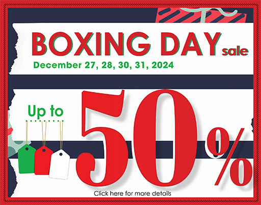 Boxing day sale, extended to Saturday January 4, 2025