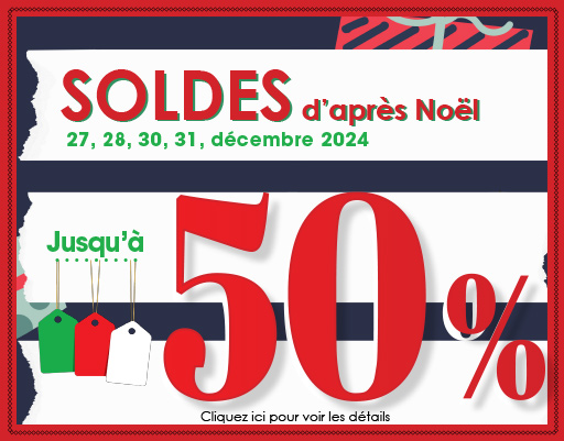 Vente d'après Noël, prolongée au samedi 4 janvier 2025 